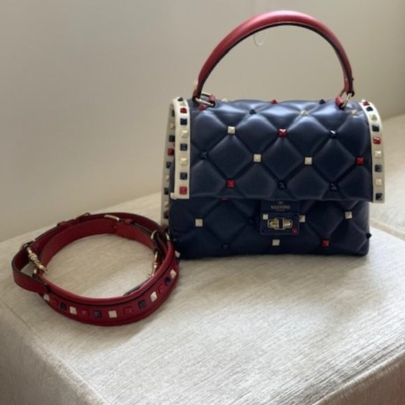 Valentino Medium Candy stud Red Blue White Leather - Picture 1 of 7